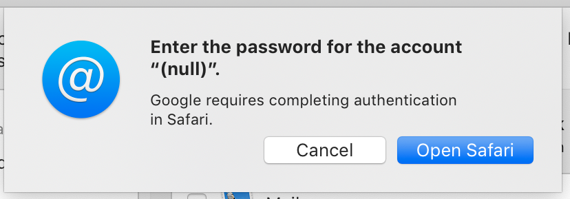 change my password for gmail in my mail in mac